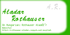 aladar rothauser business card